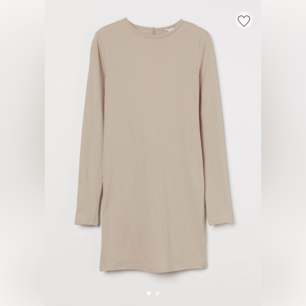 NWT Fitted Jersey Dress | Beige | S